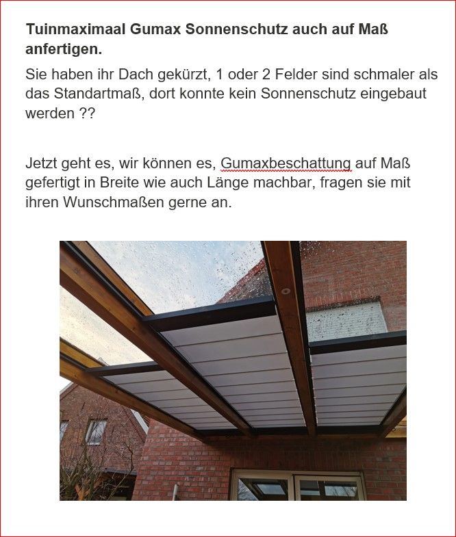 Wir "frisieren" (tunen) ihr Tuinmaximaal / Gumaxprodukt in Wettringen