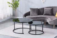 Designer Couchtisch Set mit Schwarz Matt Gestell Nordrhein-Westfalen - Paderborn Vorschau