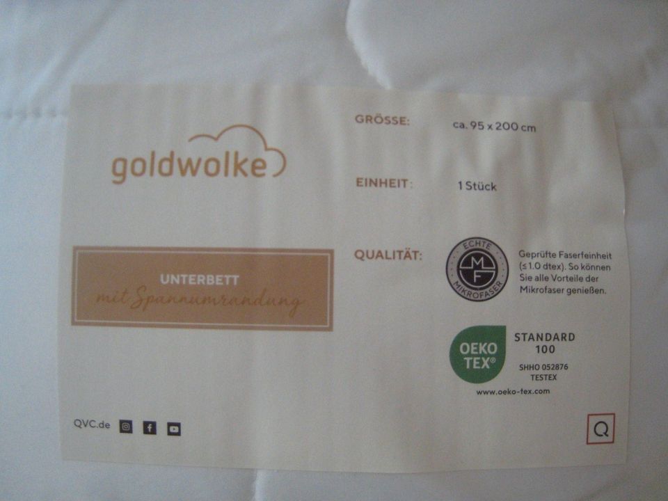 NEU!!!Unterbett  95x200cm Goldwolke, mit Spannumrandung in Solingen