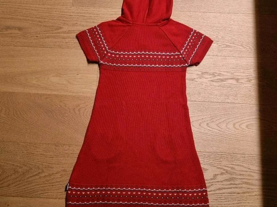 Mädchen Strickkleid rot mit Kapuze Größe 116/122 von Jako-o in Warthausen