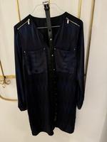 YORN Satin Kleid dunkelblau schwarz 36 S mit Ledergürtel Berlin - Mitte Vorschau