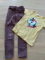 Cordhose Jeggings Pull on, H&M Gr.128, T-Shirt Hessen - Schlangenbad Vorschau