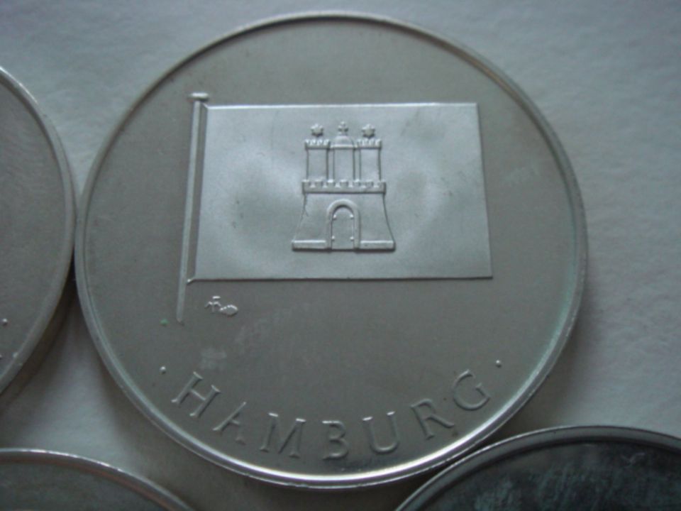 7x Silbermedaillen, Deutsche Bundesländer, 925er Silber, 175g/162 in Kippenheim