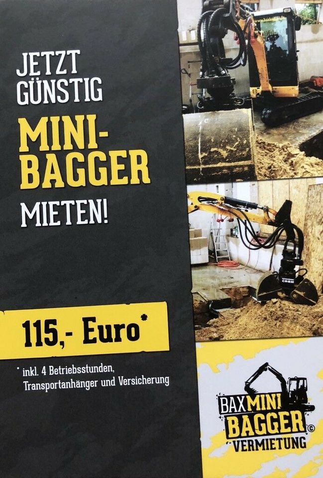 Minibagger Verleih in Hamburg