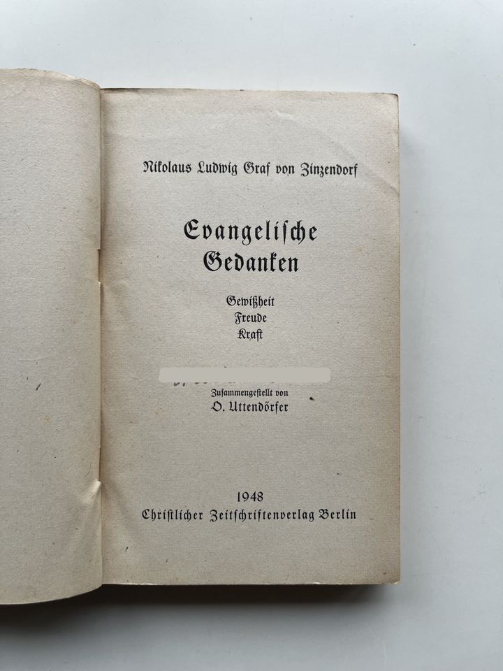 Nikolaus Ludwig von Zinzendorf, Evangelische Gedanken Gewißheit / in Dortmund