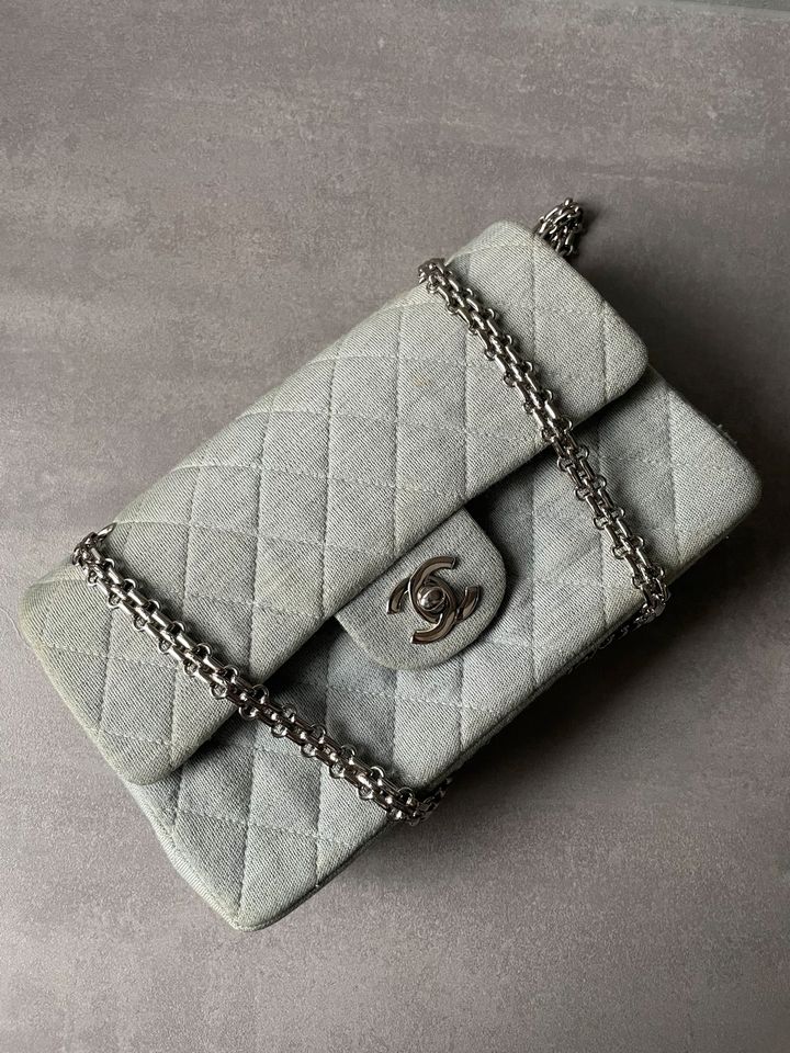 Chanel Small Double Flap Bag Tasche Handtasche grau in Berlin