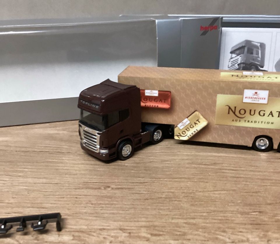 HERPA SCANIA Topline Truck Auflieger Niederegger Nougat NEU OVP in Liebenau