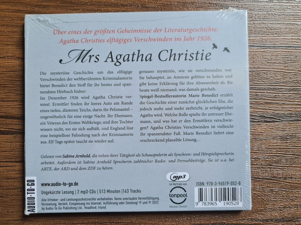 Mrs. Agatha Christie - M.Benedict [Hörbuch] NEU! Sealed in Gifhorn