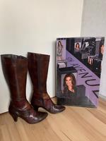 Stiefel * CINDY CRAWFORD * Hochschaft * braun * rot Hessen - Ebsdorfergrund Vorschau