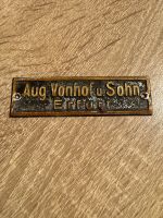 Altes Firmenschild "Aug Vonhof u.Sohn“ ERFURT Deko historisch Thüringen - Erfurt Vorschau