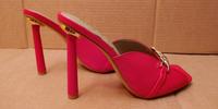 high heel Mules 41 rot Stiletto Pantoletten Gold Kette Bayern - Kulmbach Vorschau