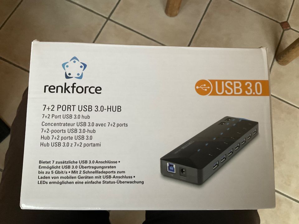 renkforce 7+2 Port USB 3.0 HUB neu ovp Netzteil in der Box in Lindau