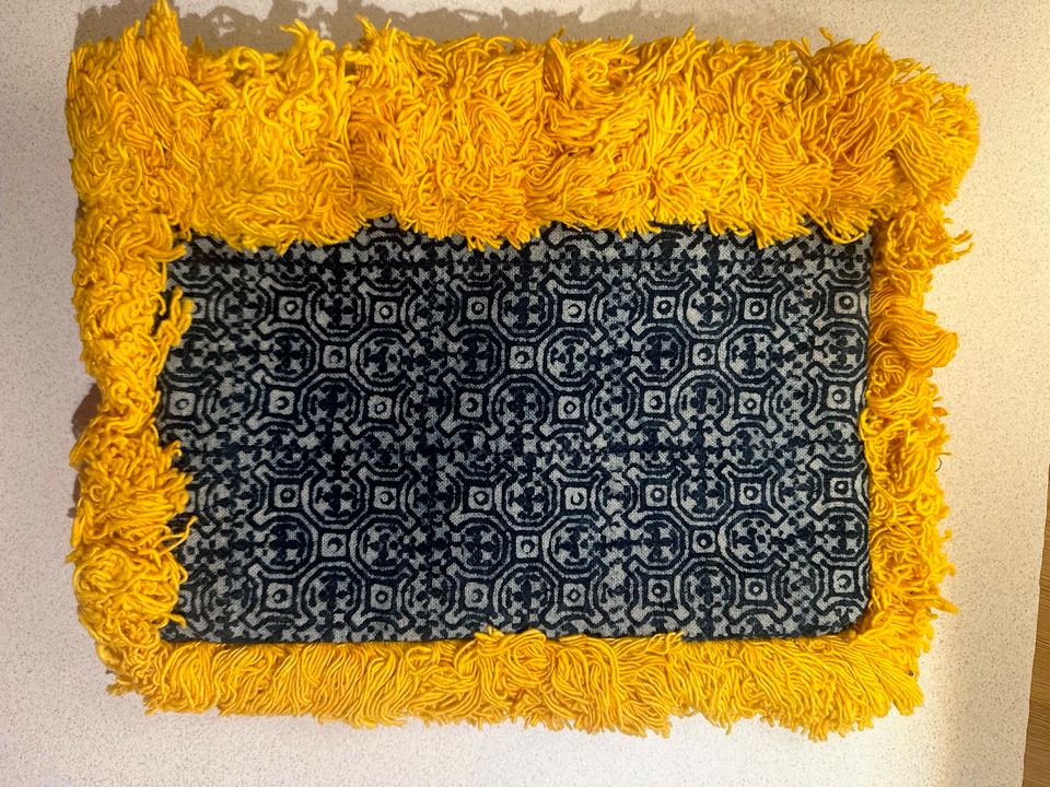 Boho Style: Clutch, Blau, Gelb, Glöckchen, Tasche in Oestrich-Winkel