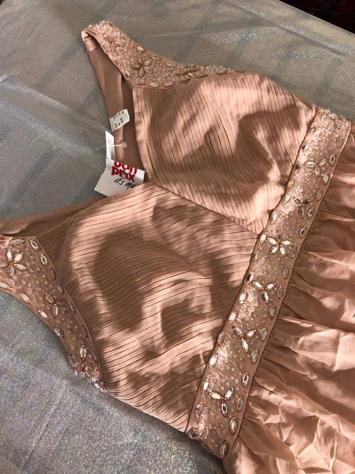 Bon prix kleid neu pailetten abendkleid fest rosa Sommerkleid 42 in Hunsrück