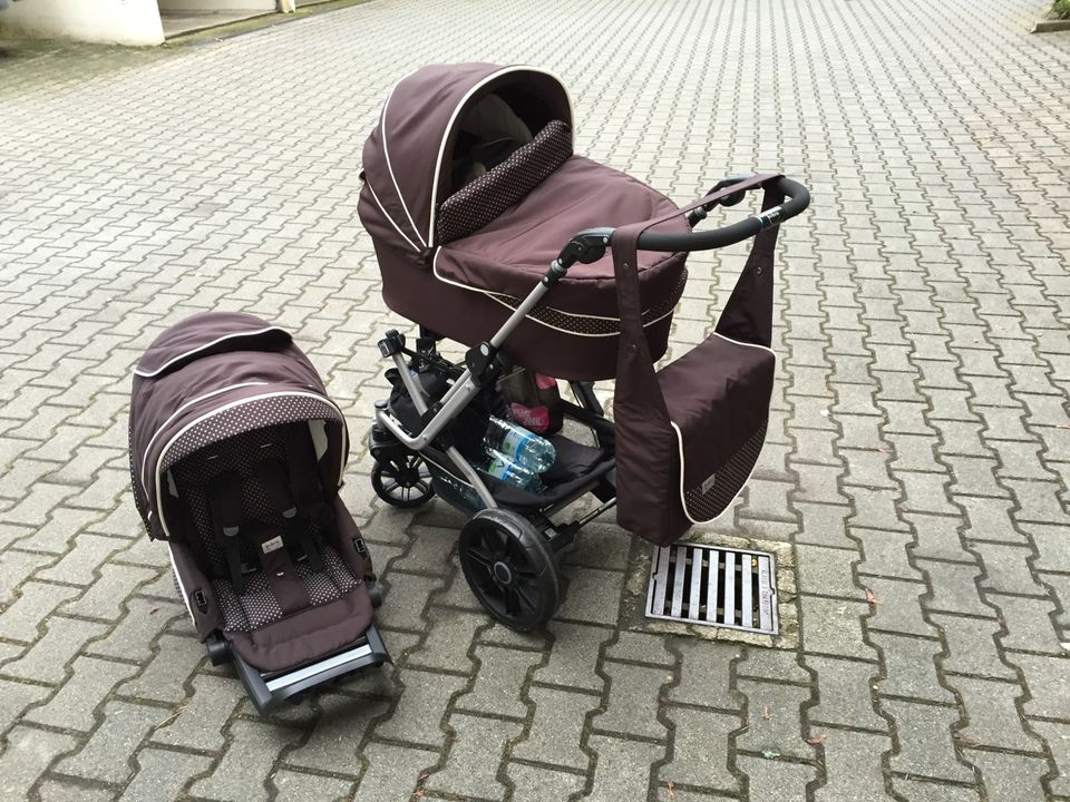 Teutonia Kinderwagen mit Babyschale braun in Hockenheim