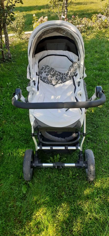 Gesslein F4 Kombi Kinderwagen, weiß, +Maxicosi Adapter +Regenver. in Horb am Neckar