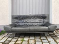 Sofa Echtleder schwarz 180 x 85 x 85 cm Bayern - Amerang Vorschau