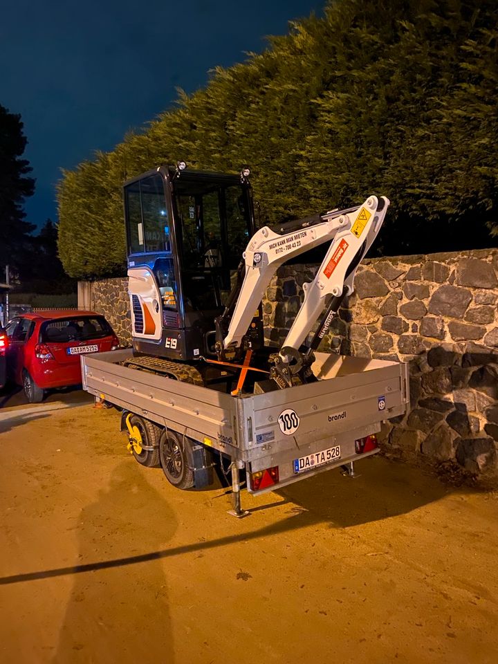 Bagger mieten (BOBCAT E19) seriös und zuverlässig in Darmstadt