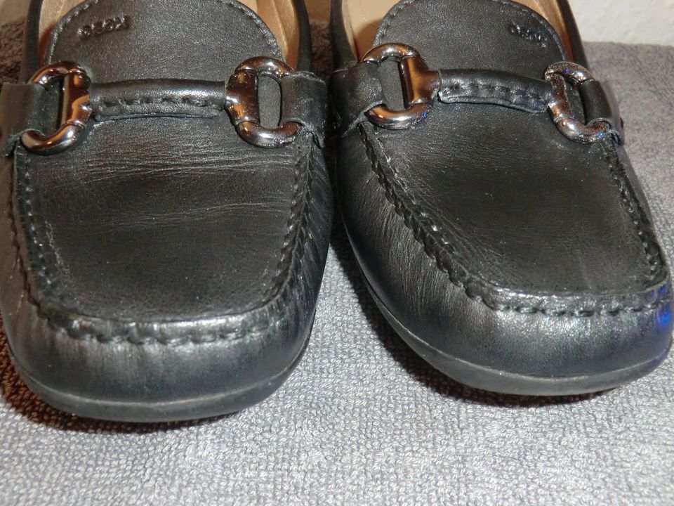 GEOX - schwarze Leder Schuhe Sneaker Gr. 38 in Potsdam