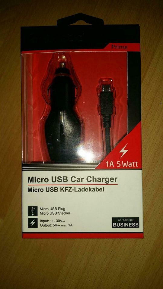 Micro USB Kfz Ladekabel 1A 5 Watt BUSINESS Fontastic für Auto in Rosenberg