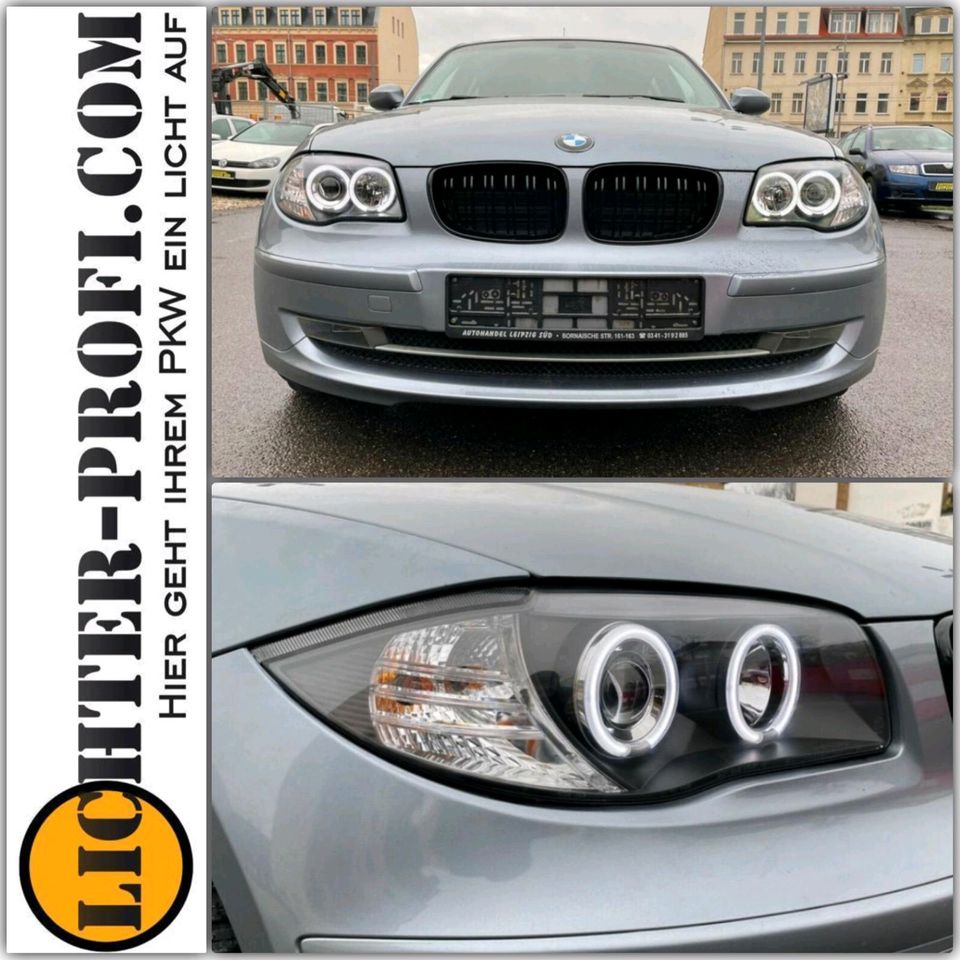 CCFL Angel Eyes Scheinwerfer schwarz für BMW 1er E87 E81 E82 E88 in Calden