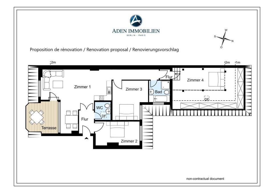 * Dachgeschosswohnung mit Terrasse und Potenzial: 3 bis 4-Zimmer!* in Berlin