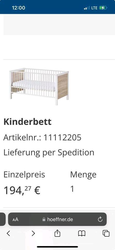 Kinder- Jugendbett verstellbar mit Matratze und Bettseiten in Dormagen