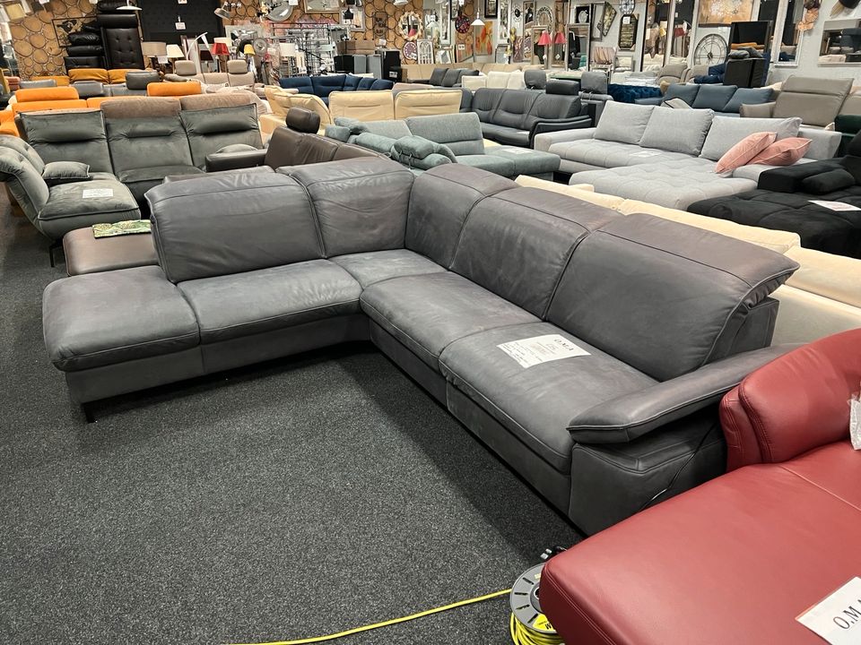 Ecksofa Polinova Echt Leder 1x Relax Motor Möbel UVP 4894€ in Alsfeld