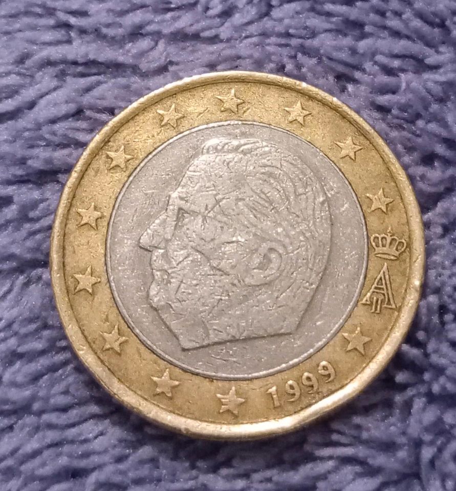 1 Euro Münze Belgien,1999, König Albert in Hamburg