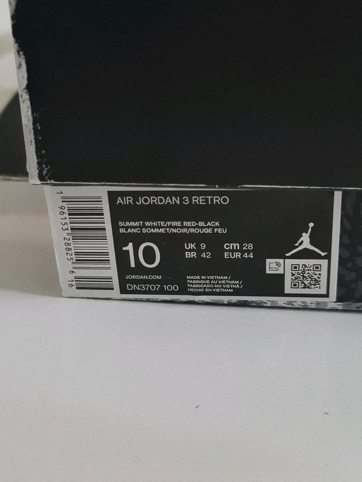 Nike Air Jordan 3 Retro White Cement Reimagined - EU 44 -Only Wor in Landau in der Pfalz