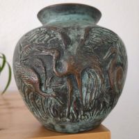 Bronze Vase mit Reiher Baden-Württemberg - Wernau Vorschau