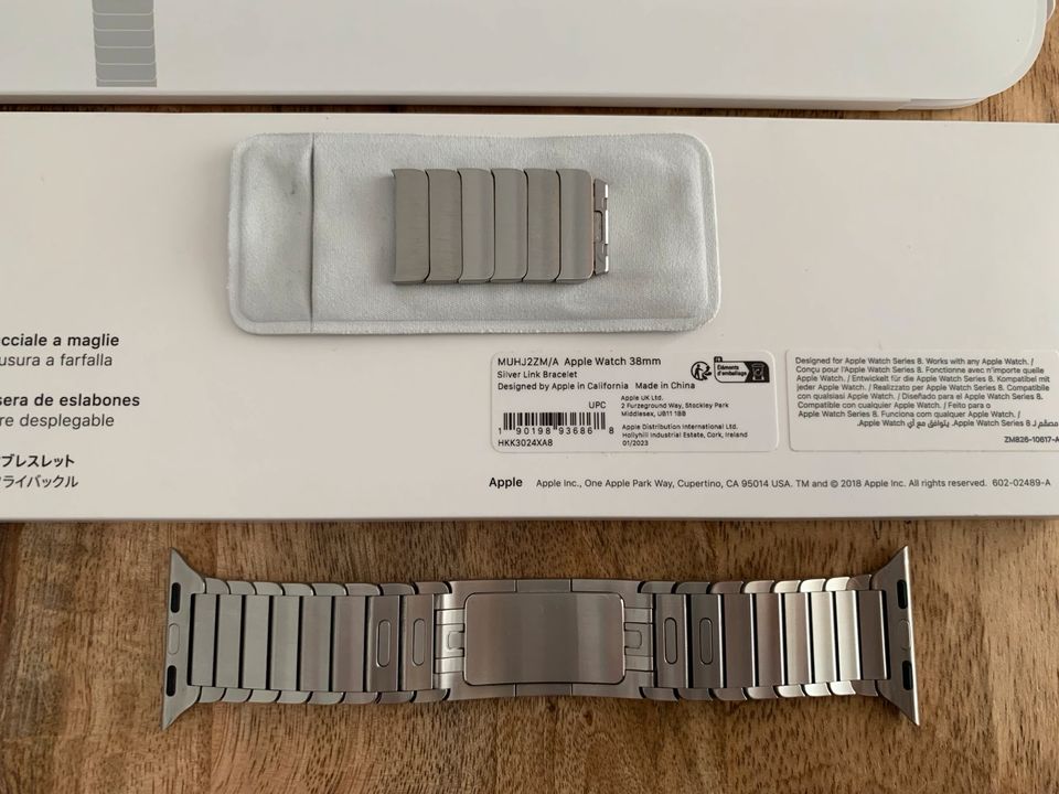 Original Apple Watch 38/40/41 Gliederarmband Silber mit OVP in Dresden