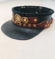 Leder Cap Visor Steampunk Vintage Festival Rock Motorrad Bayern - München-Flughafen Vorschau