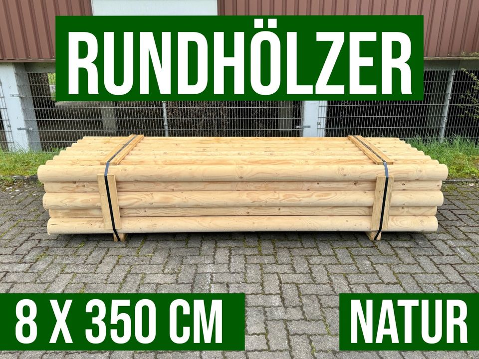 Palisade Rundholz Schneefangholz Stangen Holz - 8 x 350 - NATUR in Lennestadt