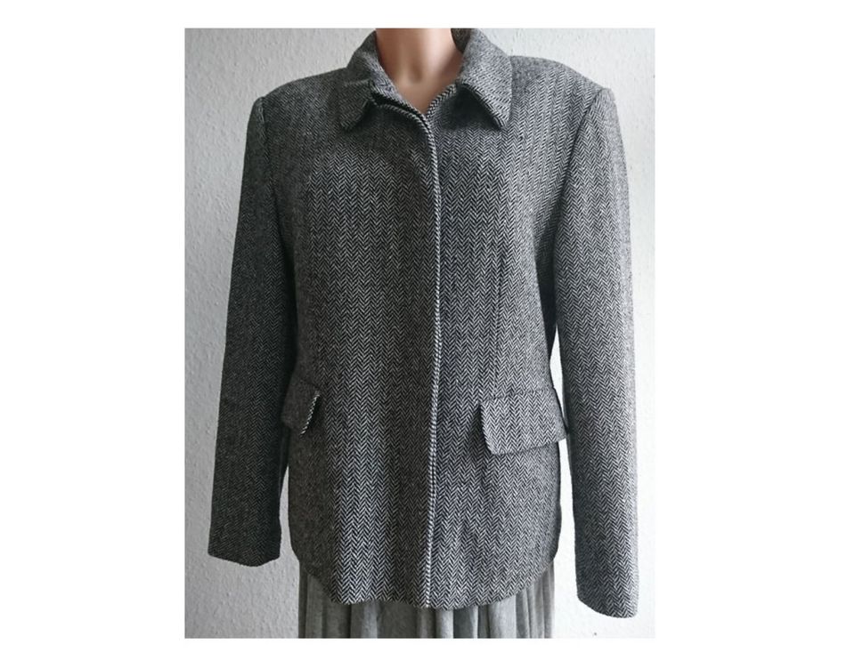 La Strada Blazer Jacket Jacke schwarz weiß Wolle Viskose Gr. 40 in Berlin