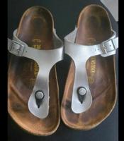 BIRKENSTOCK Sandalen Gizeh Arizona  Gr 38 silber Nordrhein-Westfalen - Meerbusch Vorschau