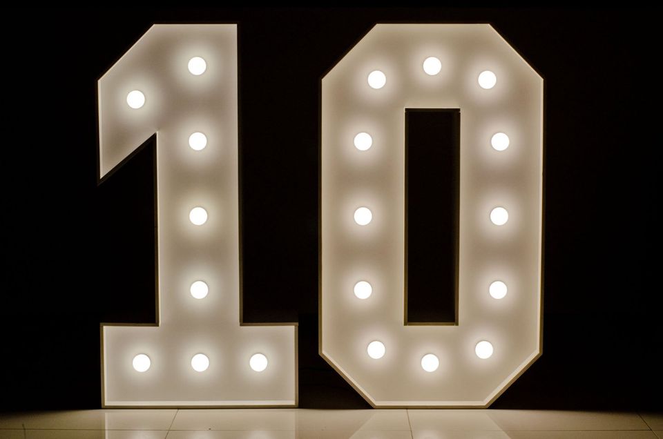 XXL Zahl 10 10. Zehn LED mieten vermiete Vermietung 120cm in Großbeeren