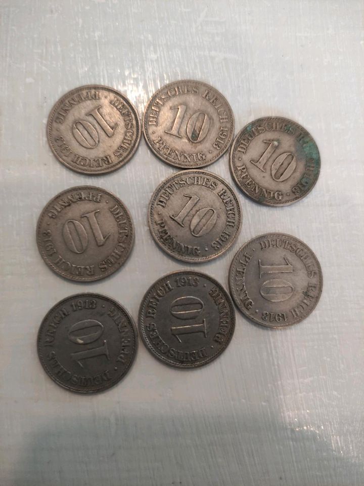 Deutsche Reichsmark 10 Pfennige von 1910-1915 in Flensburg
