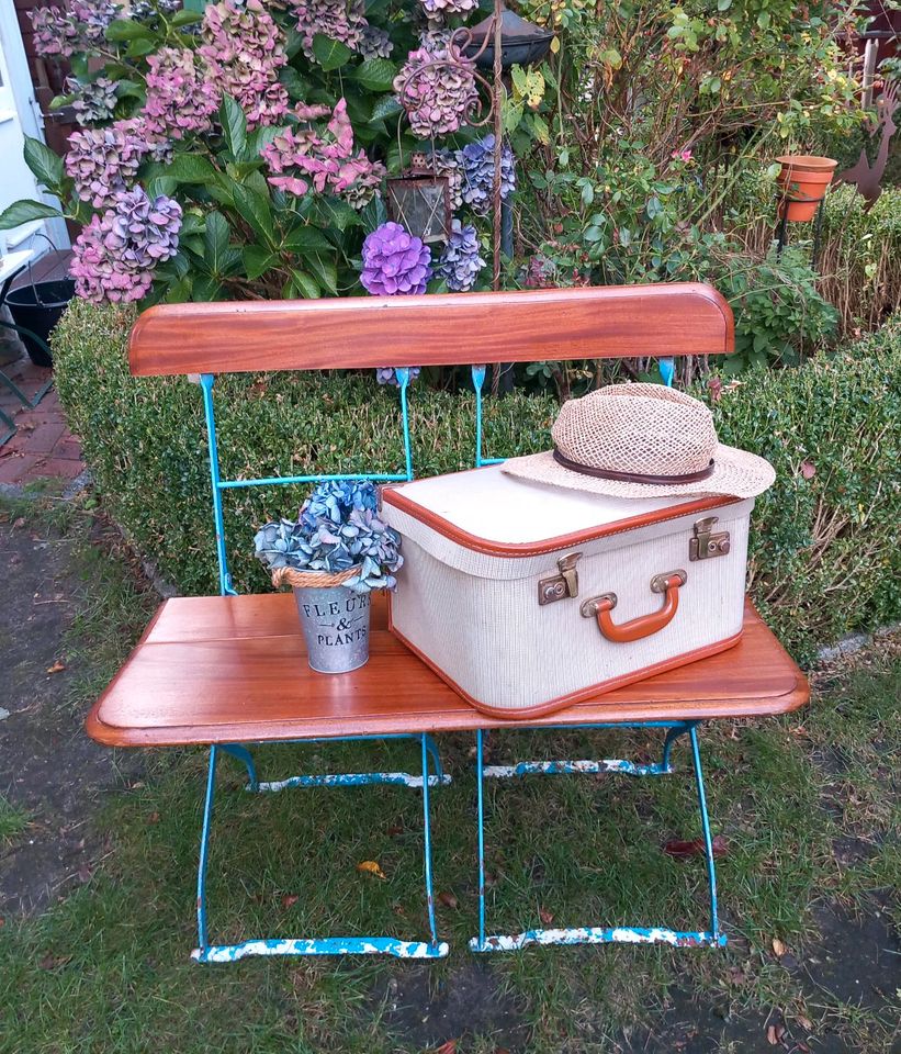 Alt DIY Garten Bank Holz Metall Upcycling vintage Deko shabby in Elmshorn