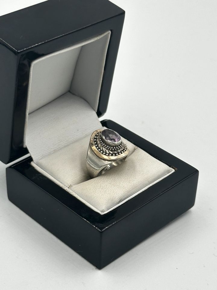 Vintage Ring mit Amethyst Silber 925&18 Karat Gold in Berlin