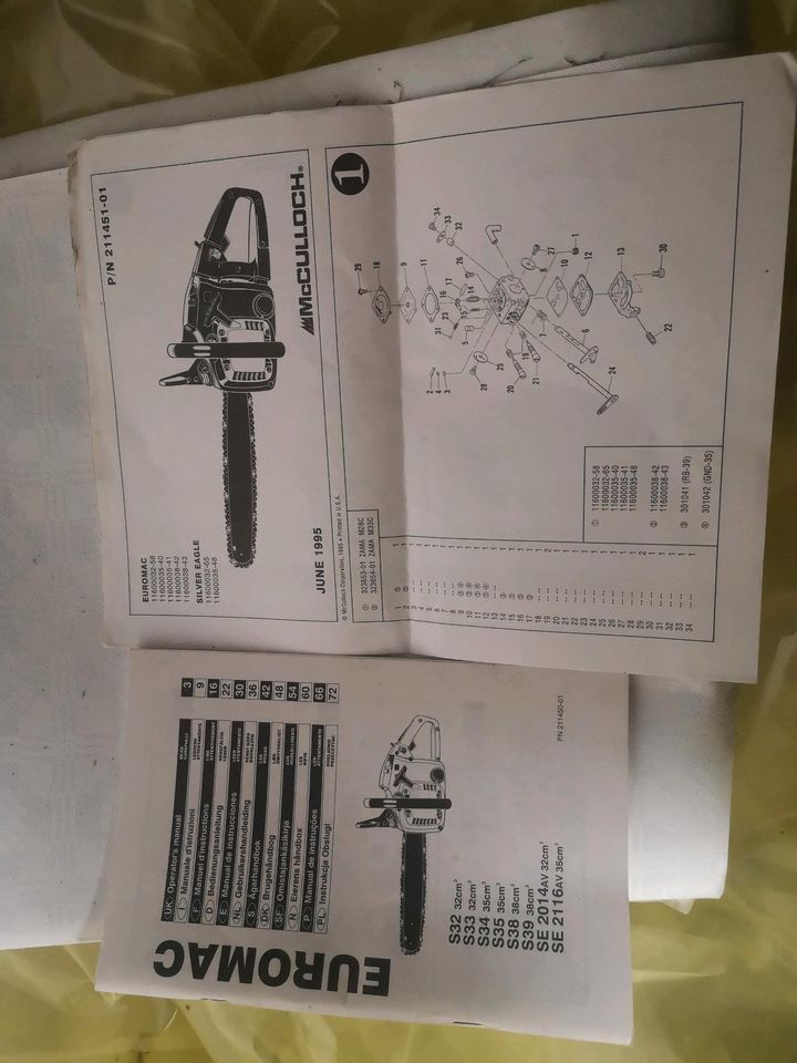 McCulloch Euromac Betriebsanleitung Ersatzteilliste in Wadersloh