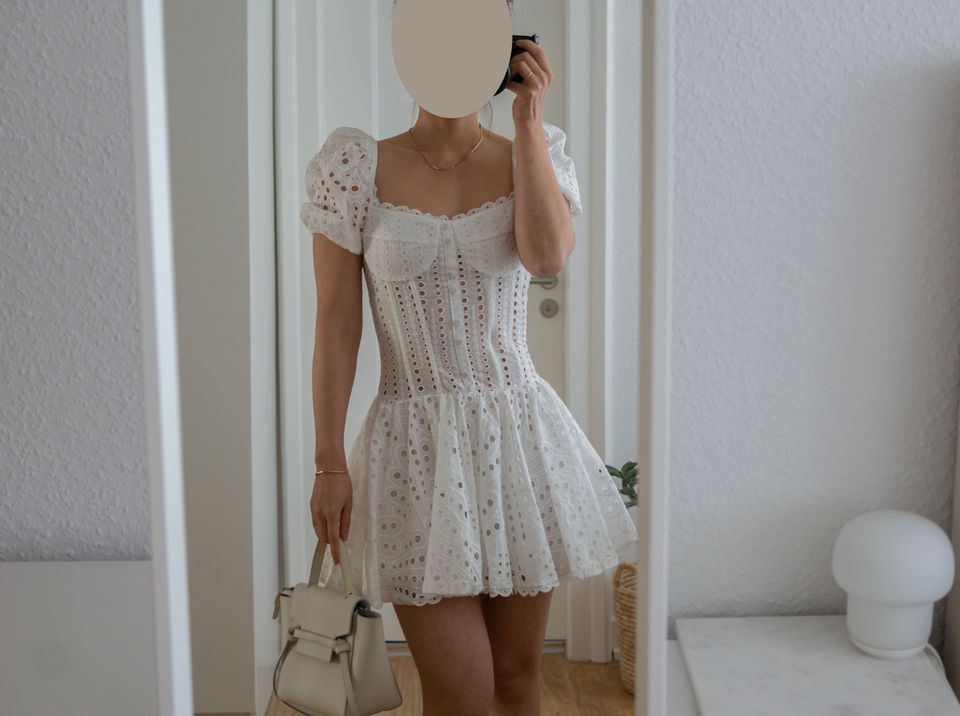 Charo Ruiz Ibiza Kleid Sommerkleid Minikleid Puffärmel weiß 36 in Karlsruhe