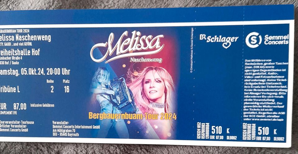 Konzertkarte Melissa Naschenweng 2024 in Freiberg