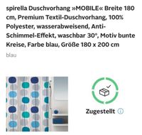 Spirella Duschvorhang Größe 180 x 200 cm blau Muster Wuppertal - Oberbarmen Vorschau