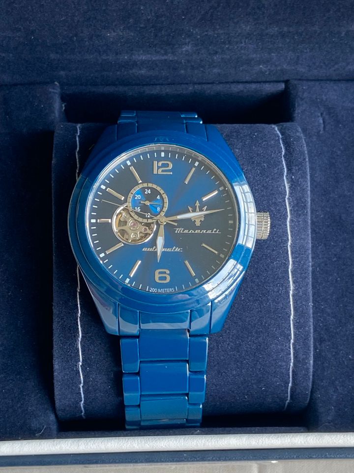 Seltene Maserati Ceramic Automatic Herrenuhr in blau - Box in Hamburg