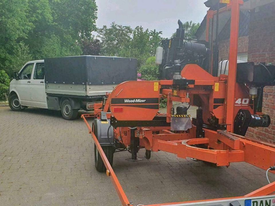 Mobiles Sägewerk Wood-Mizer Lohnschnitt Bretter Bohlen Kanthölzer in Kutenholz