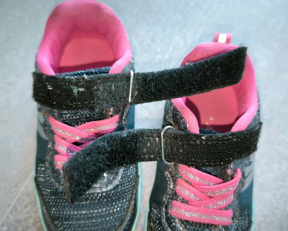 Blinkeschuhe Turnschuhe Sneaker Gr. 24 blau pink Glitzer in Halle (Westfalen)