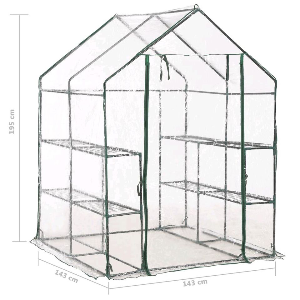 Gewächshaus mit 8 Regalen 143 x 143 x 195 cm in Köln