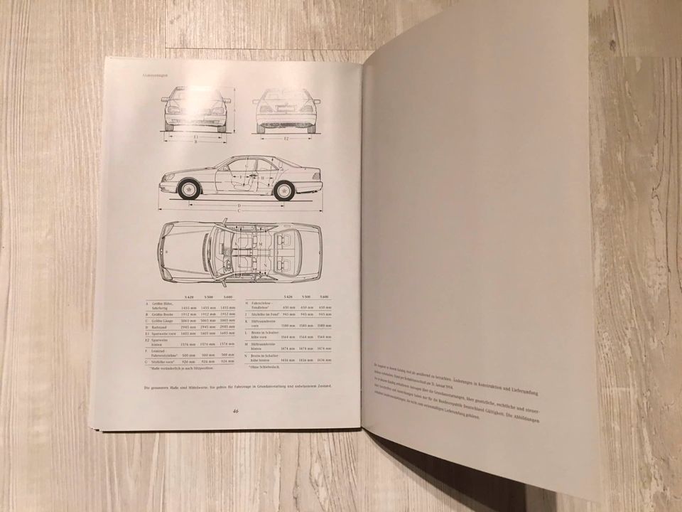 Mercedes SEC S-Klasse Coupe C140 Prospekt Stand 1994 in Seedorf