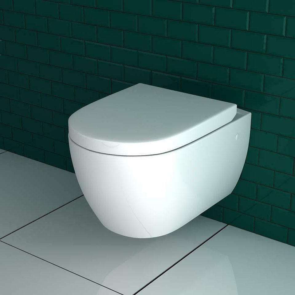 Wand-WC aus Keramik mit SoftClose und Befestigungsmaterial in Weiterstadt